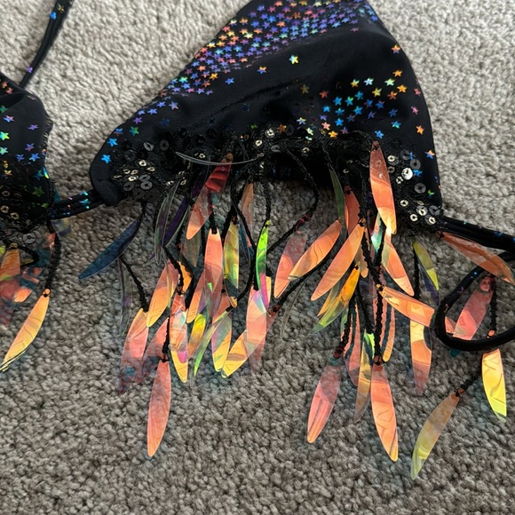 Lime Blonde Black Celestial bikini top. Size UK 8 - Picture 5 of 8